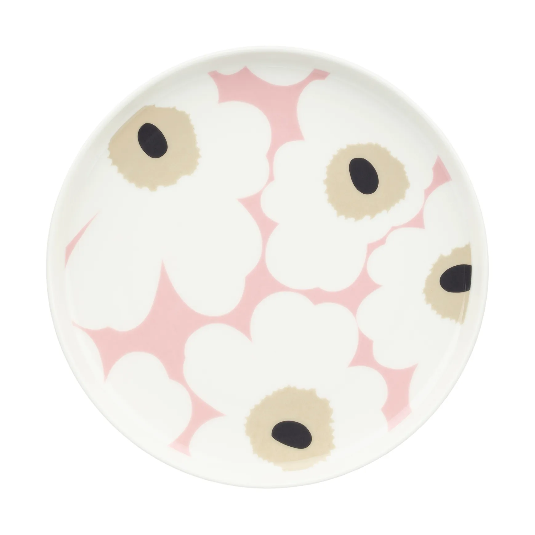 Unikko tallerken Ø 20 cm, Off white-pink-sand-charcoal Marimekko
