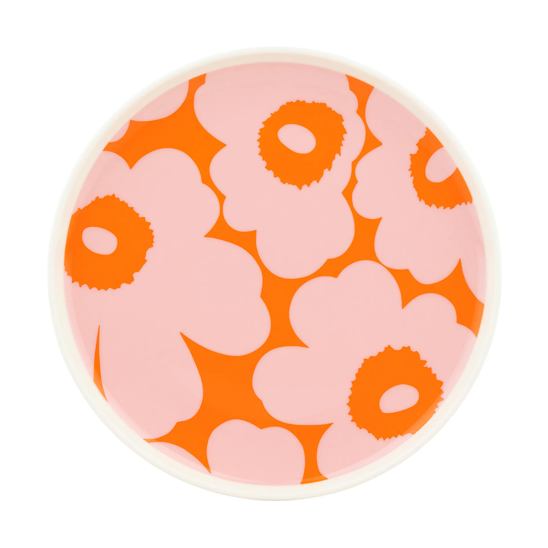 Unikko tallerken Ø 20 cm, White-pink-orange Marimekko
