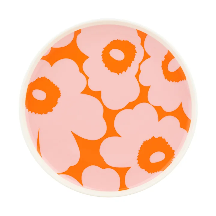 Unikko tallerken Ø 20 cm - White-pink-orange - Marimekko