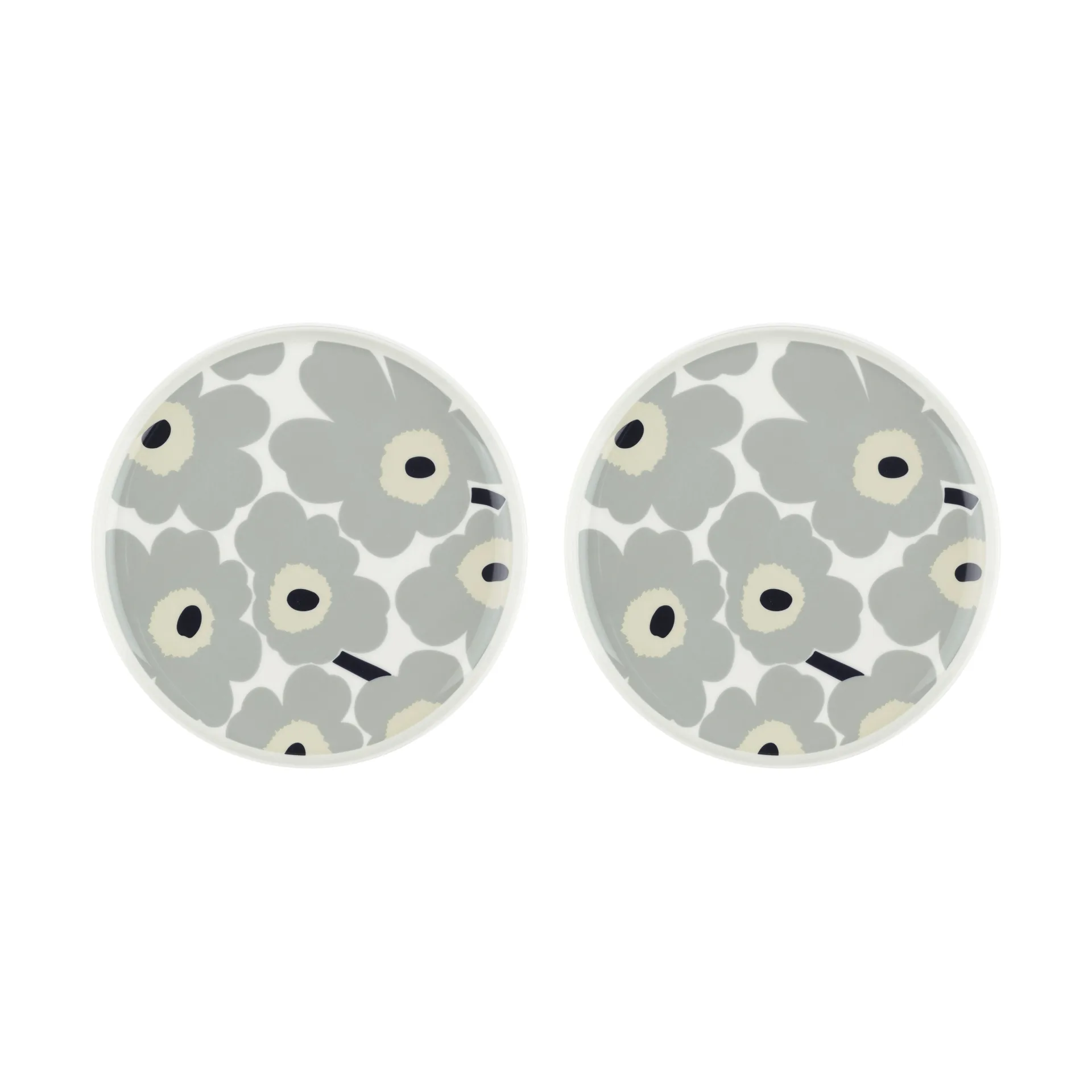 Unikko tallerken Ø25 cm 2-pack, White-light grey-sand-dark blue Marimekko