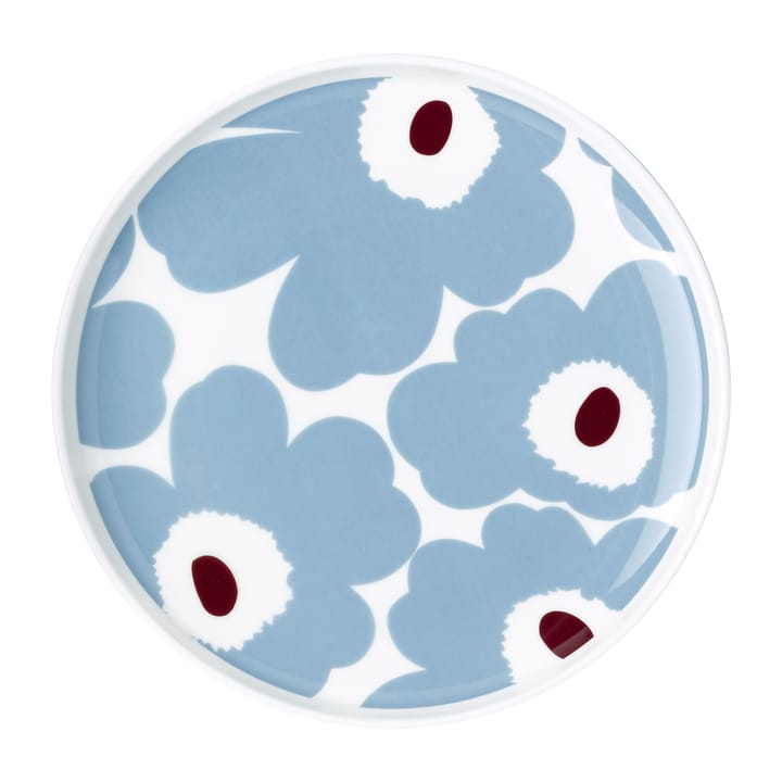 Unikko tallerken hvit-blågrå-vinrød - Ø 20 cm - Marimekko