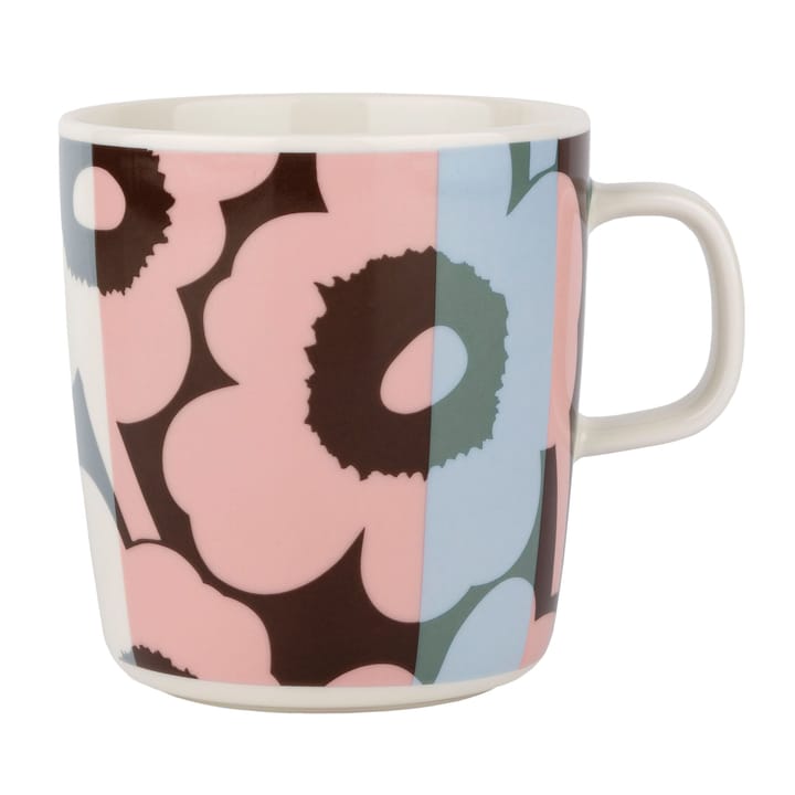 Unikko tekopp 4 dl, White-light sky-dusty pink Marimekko