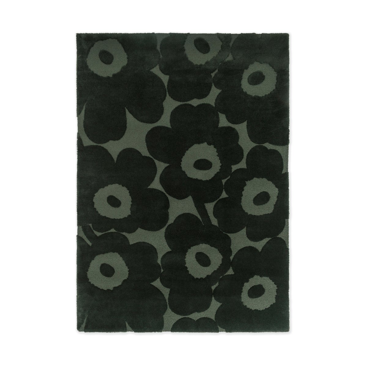 Bilde av Marimekko Unikko ullteppe Dark Green 170x240 cm