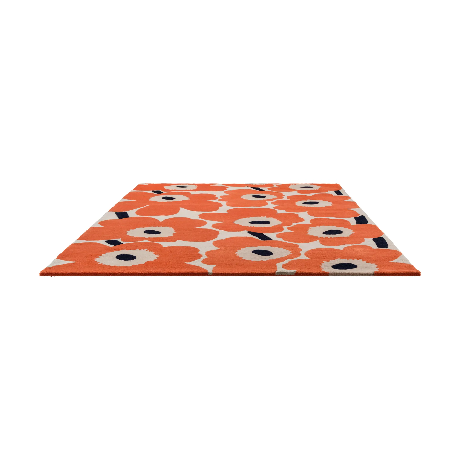 Unikko ullteppe, Orange Red, 140x200 cm Marimekko