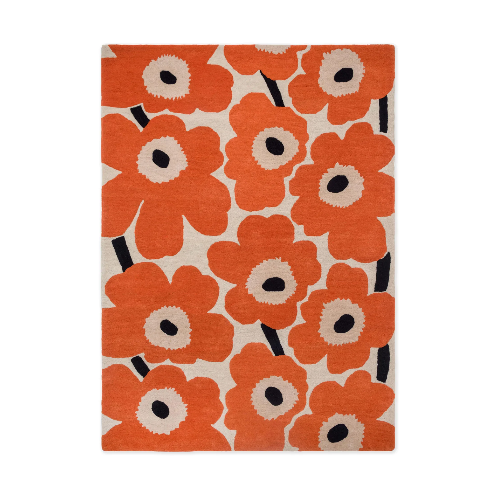 Unikko ullteppe, Orange Red, 200x280 cm Marimekko