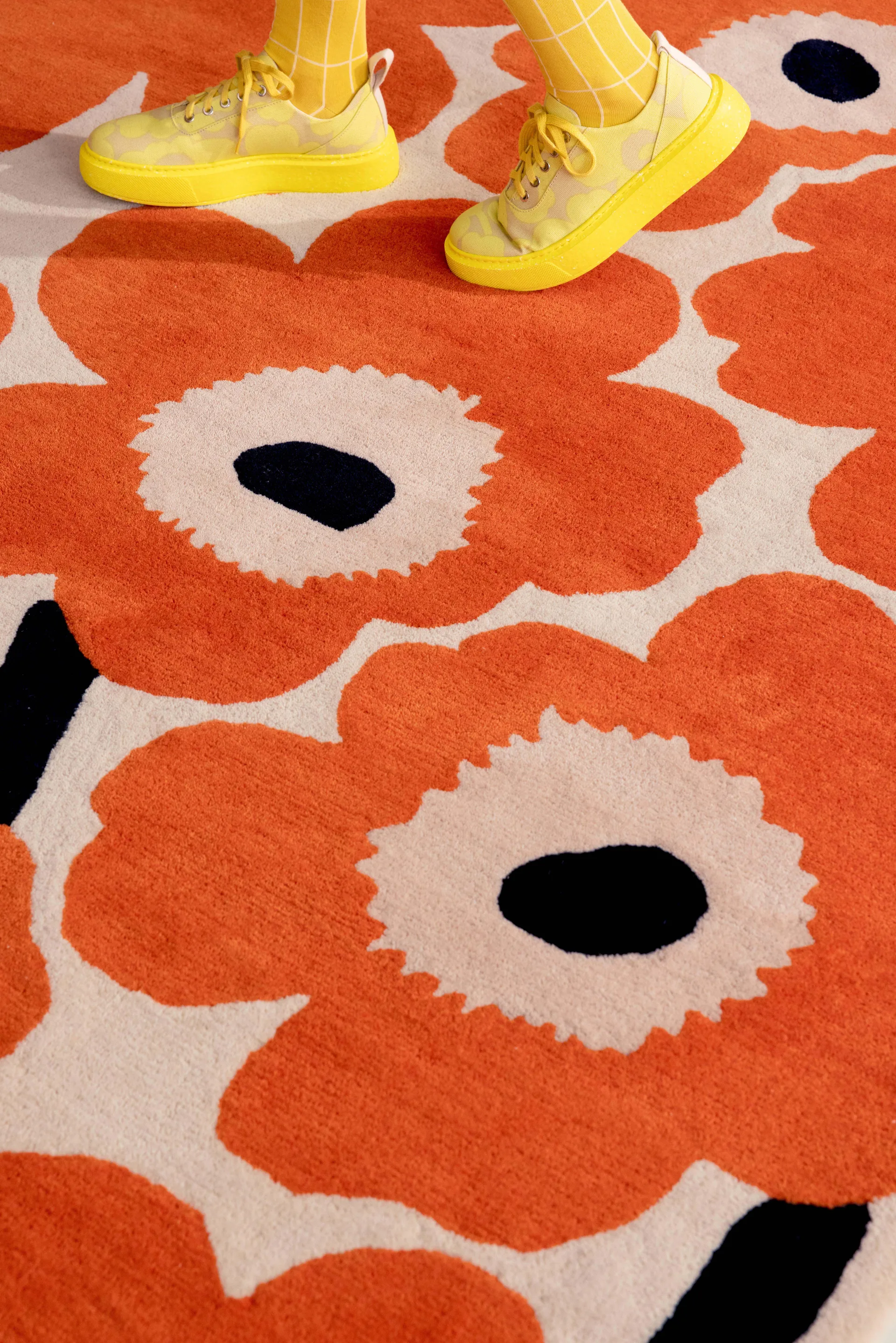 Unikko ullteppe, Orange Red, 250x350 cm Marimekko