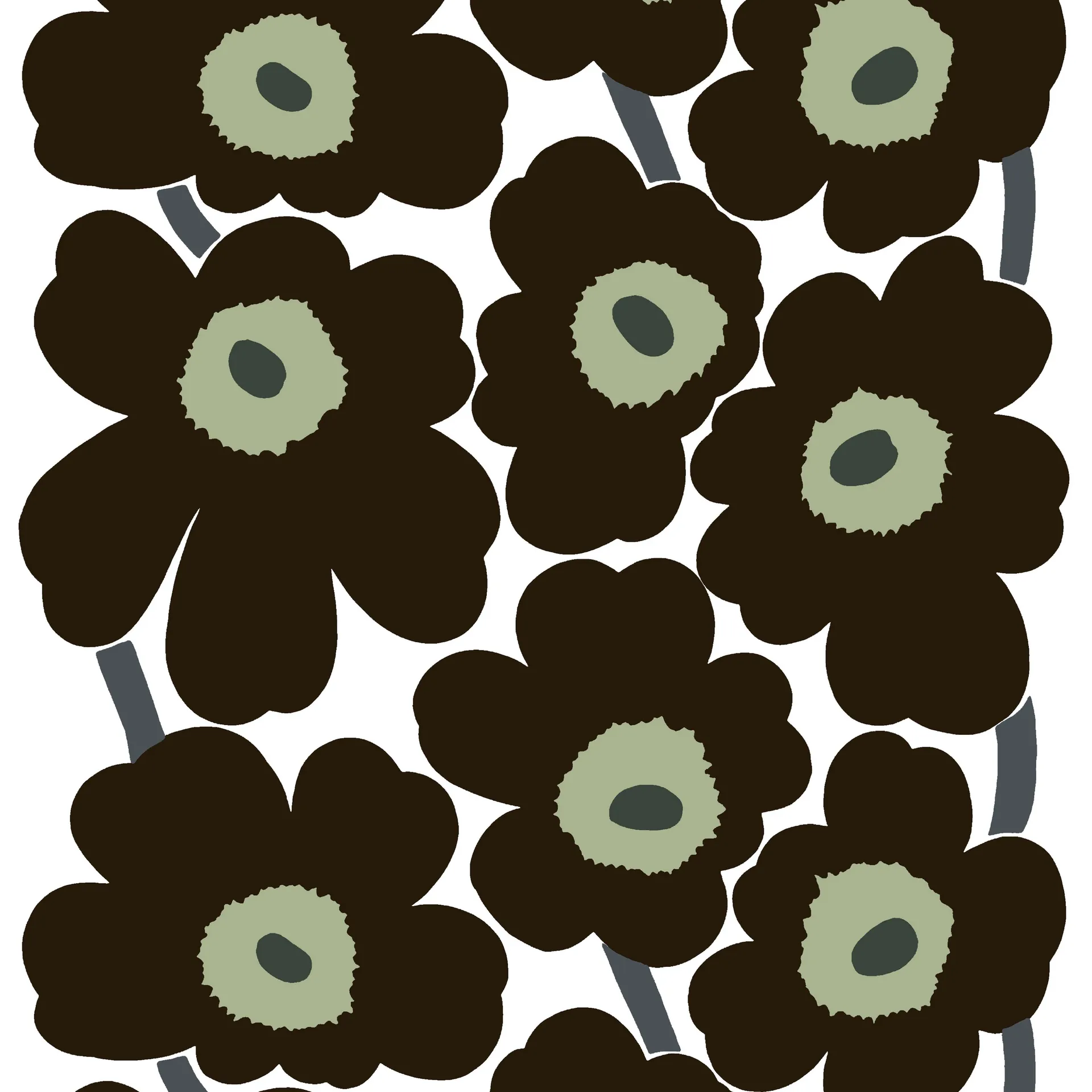 Unikko voksduk, svart Marimekko
