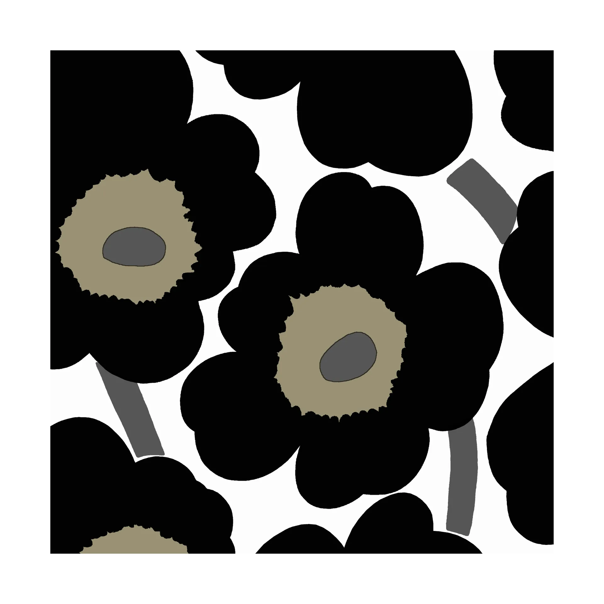 Unniko serviett 33x33 cm 20-pk, Black-White Marimekko