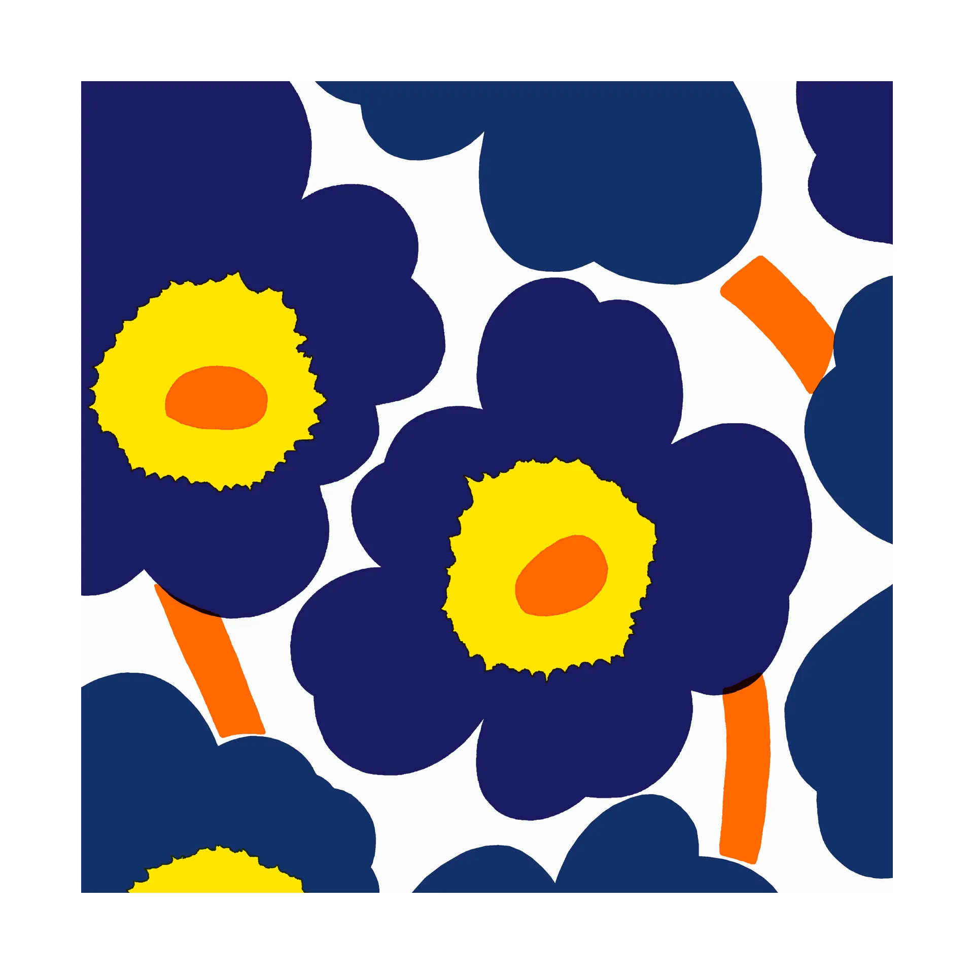 Unniko serviett 33x33 cm 20-pk, Blue-Yellow Marimekko