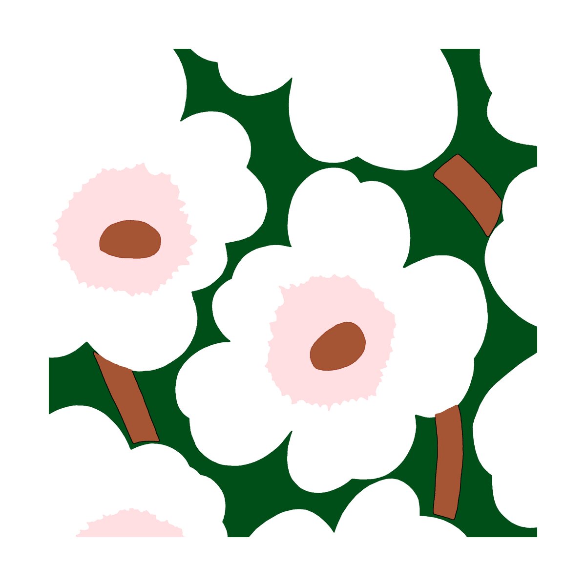 Marimekko Unniko serviett 33x33 cm 20-pk Dark green