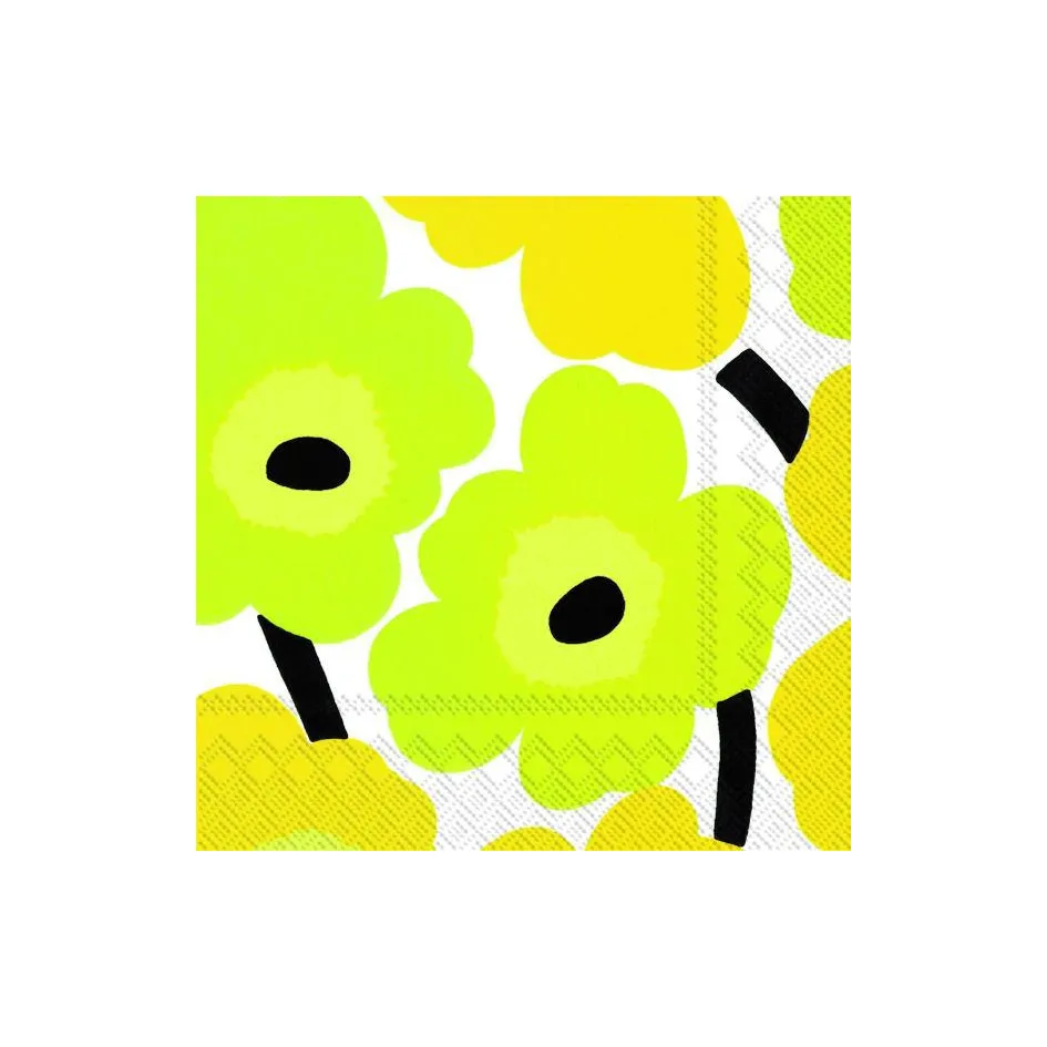 Unniko serviett 33x33 cm 20-pk, Gul Marimekko