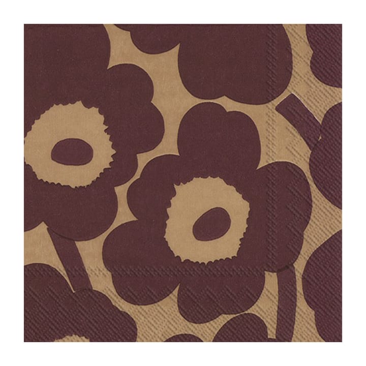 Unniko serviett 33x33 cm 20-pk - Linen-bordeaux - Marimekko
