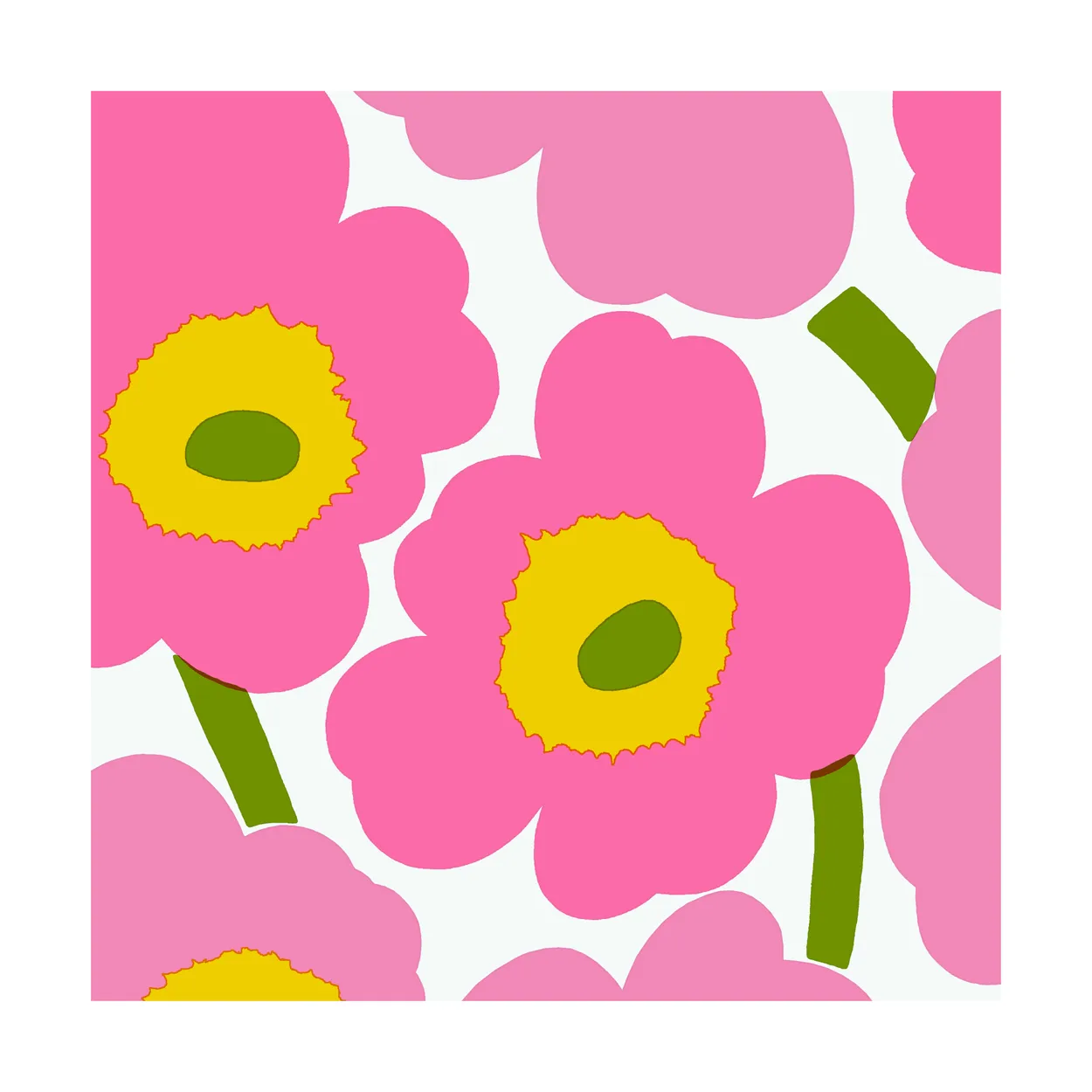 Marimekko Unniko serviett 33x33 cm 20-pk Pink | Skandinavisk Design | Servietter | Rosa