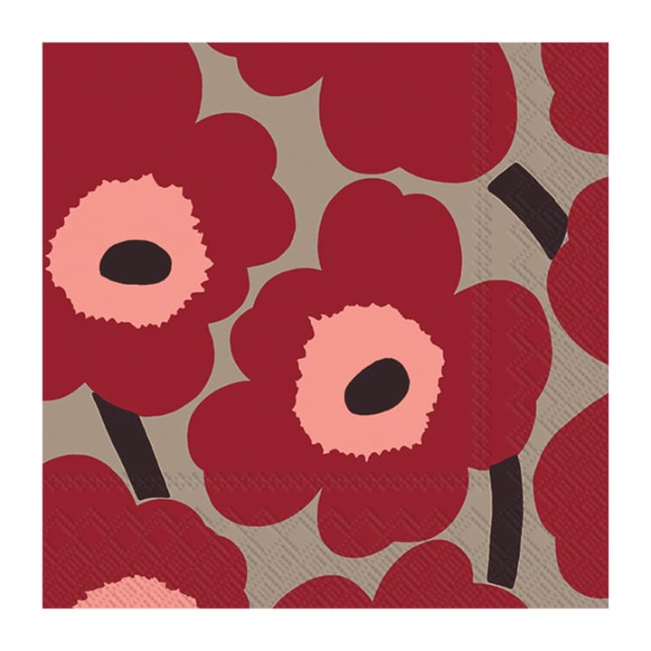 Unniko serviett 33x33 cm 20-pk - Red-linen - Marimekko