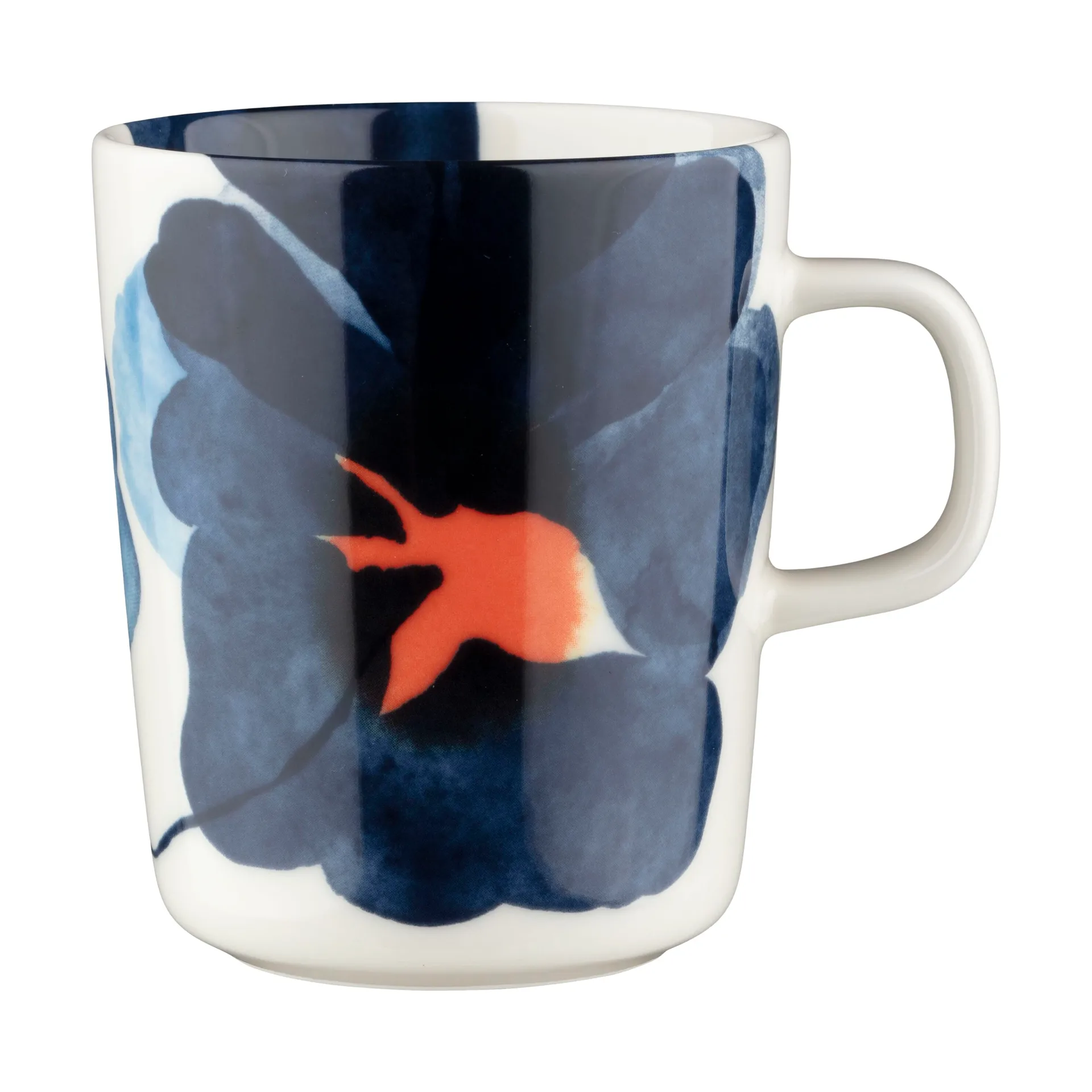 Valssi kopp 25 cl, White-dark blue-orange Marimekko