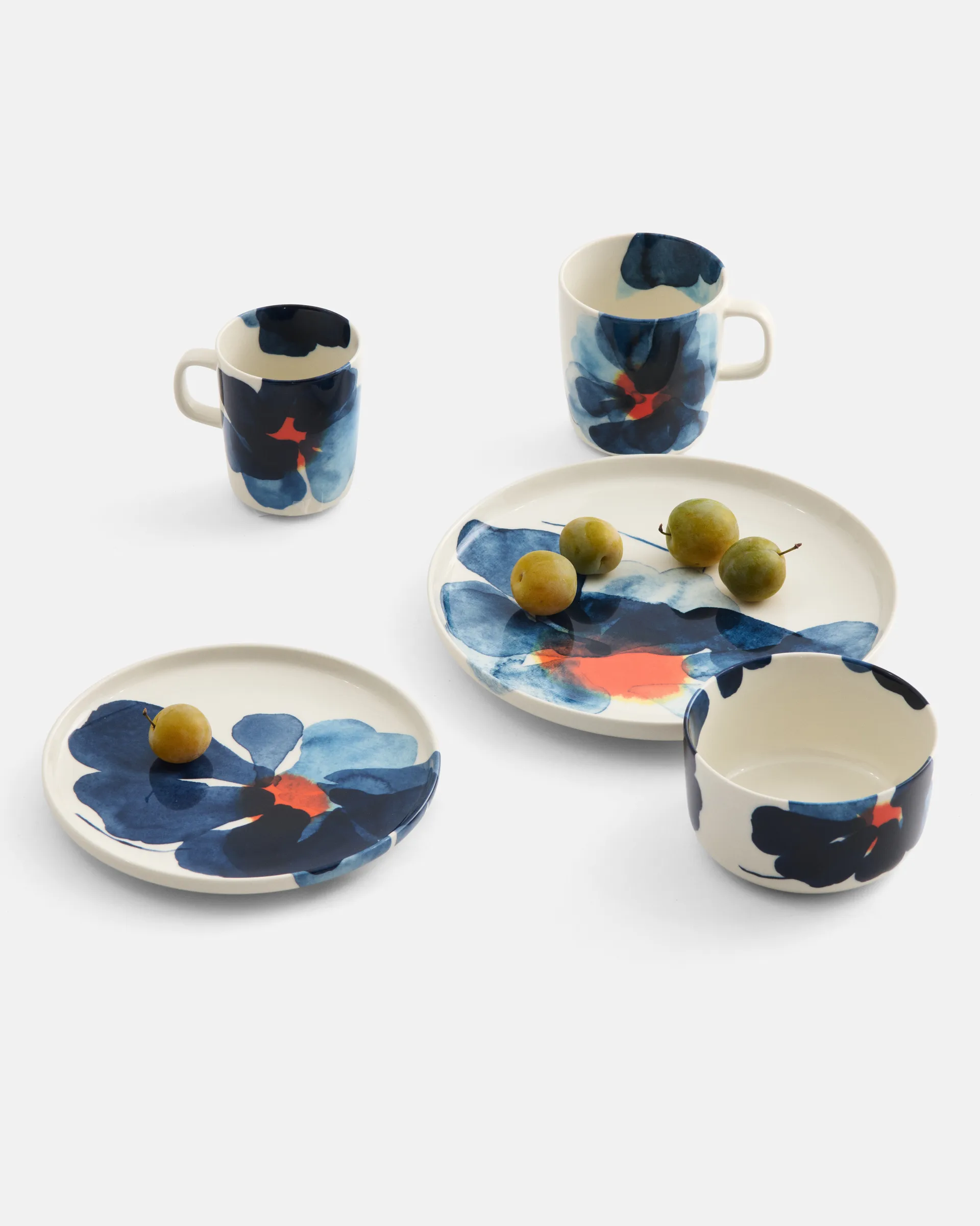 Valssi tallerken, White-blue-orange Marimekko