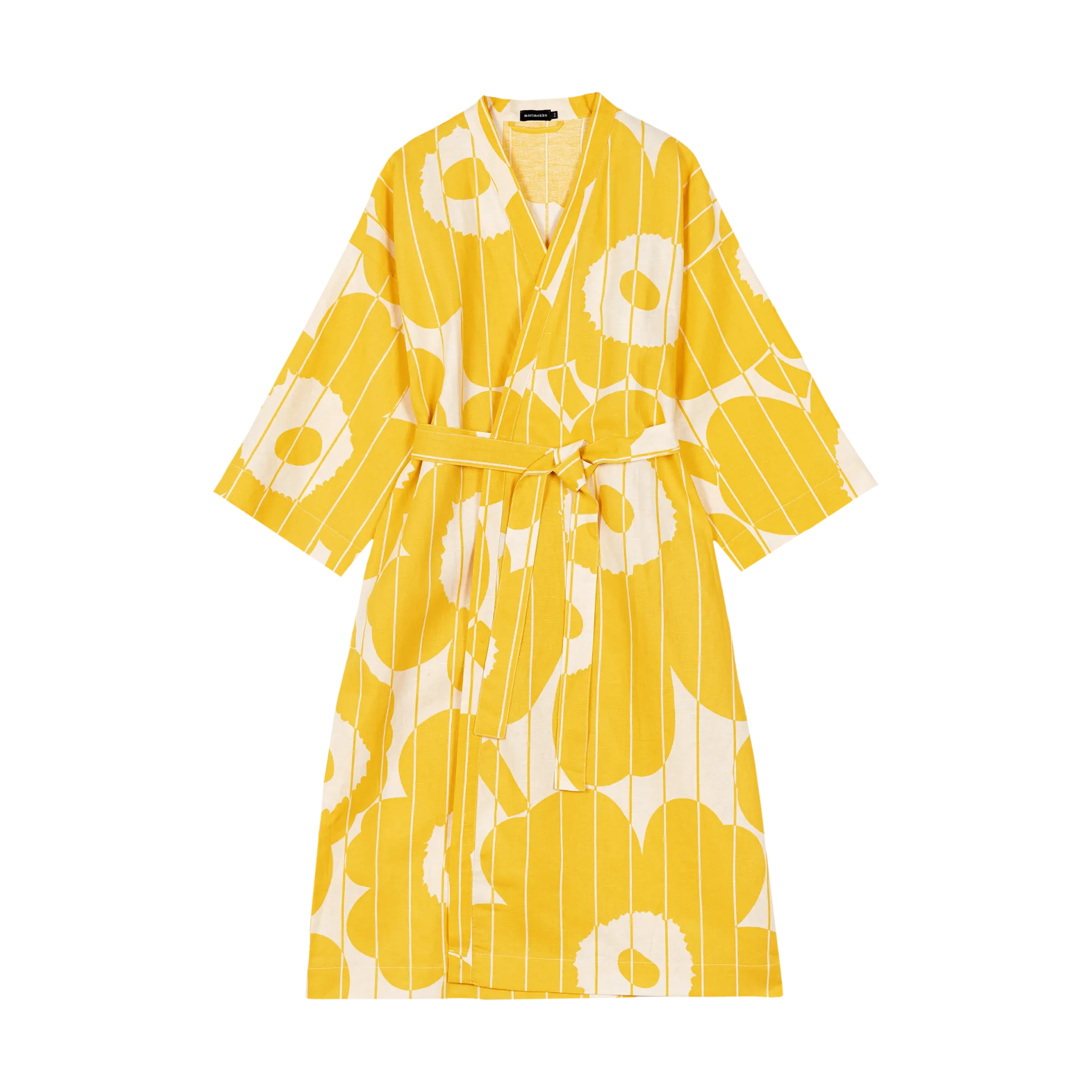 Vesi Unikko morgenkåpe S/M, Spring yellow-ecru Marimekko