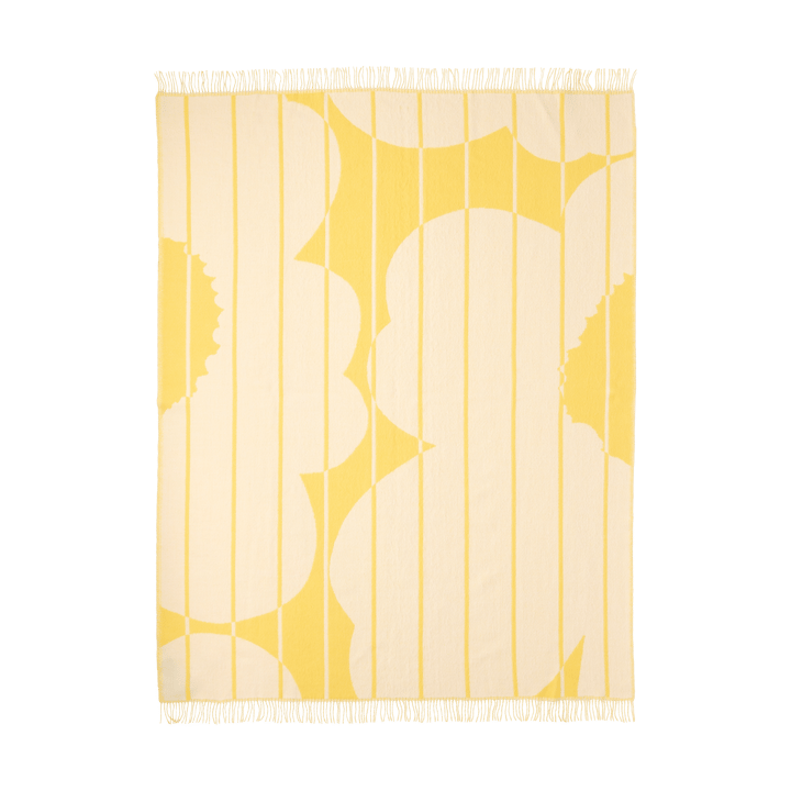 Vesi Unikko ullpledd 140x180 cm - Spring yellow-ecru - Marimekko