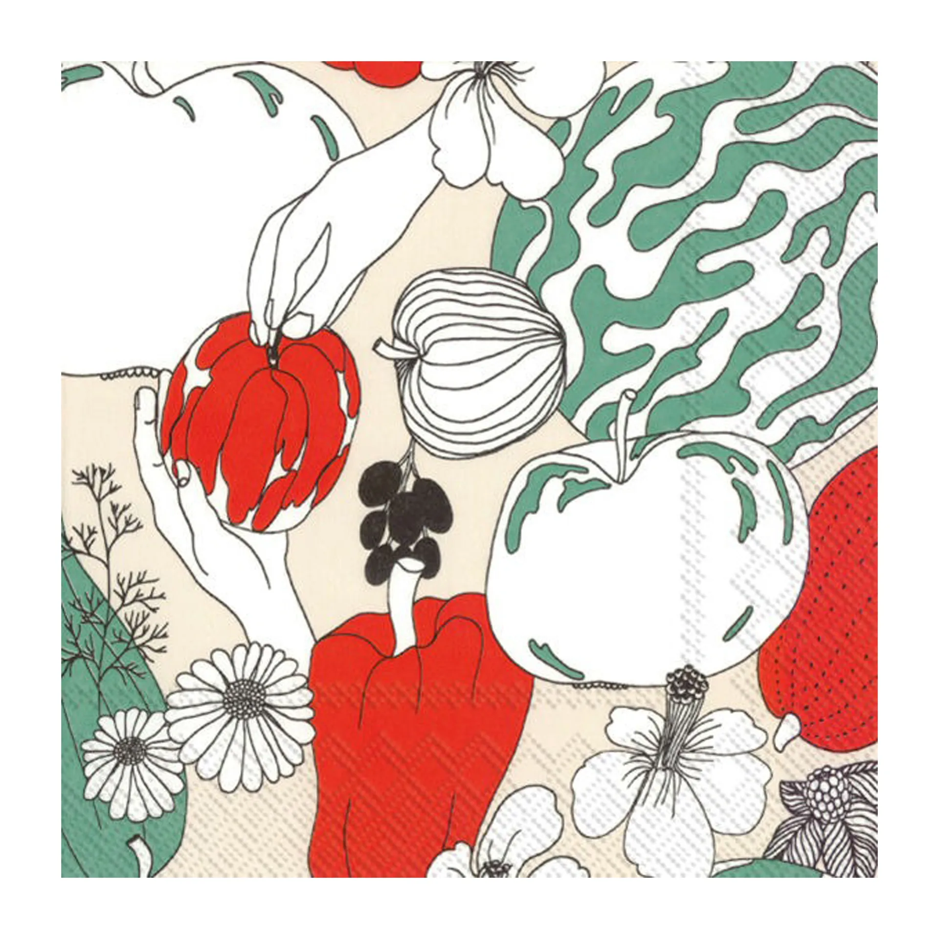 Vihannesmaa servietter 33 x 33 cm 20-pakning, Cream Marimekko