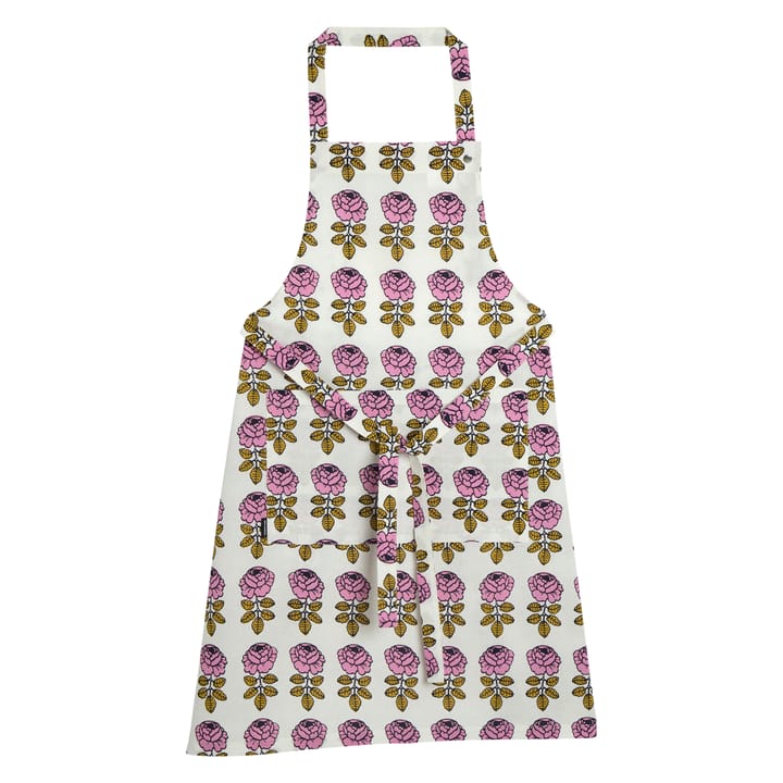 Vihkiruusu forkle 85 cm - Off white-rosa-mørkeblå - Marimekko