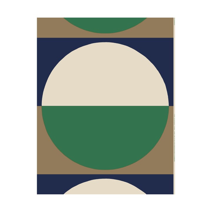 Viitta tekstil bomull-lin - Green-off white-dark blue - Marimekko