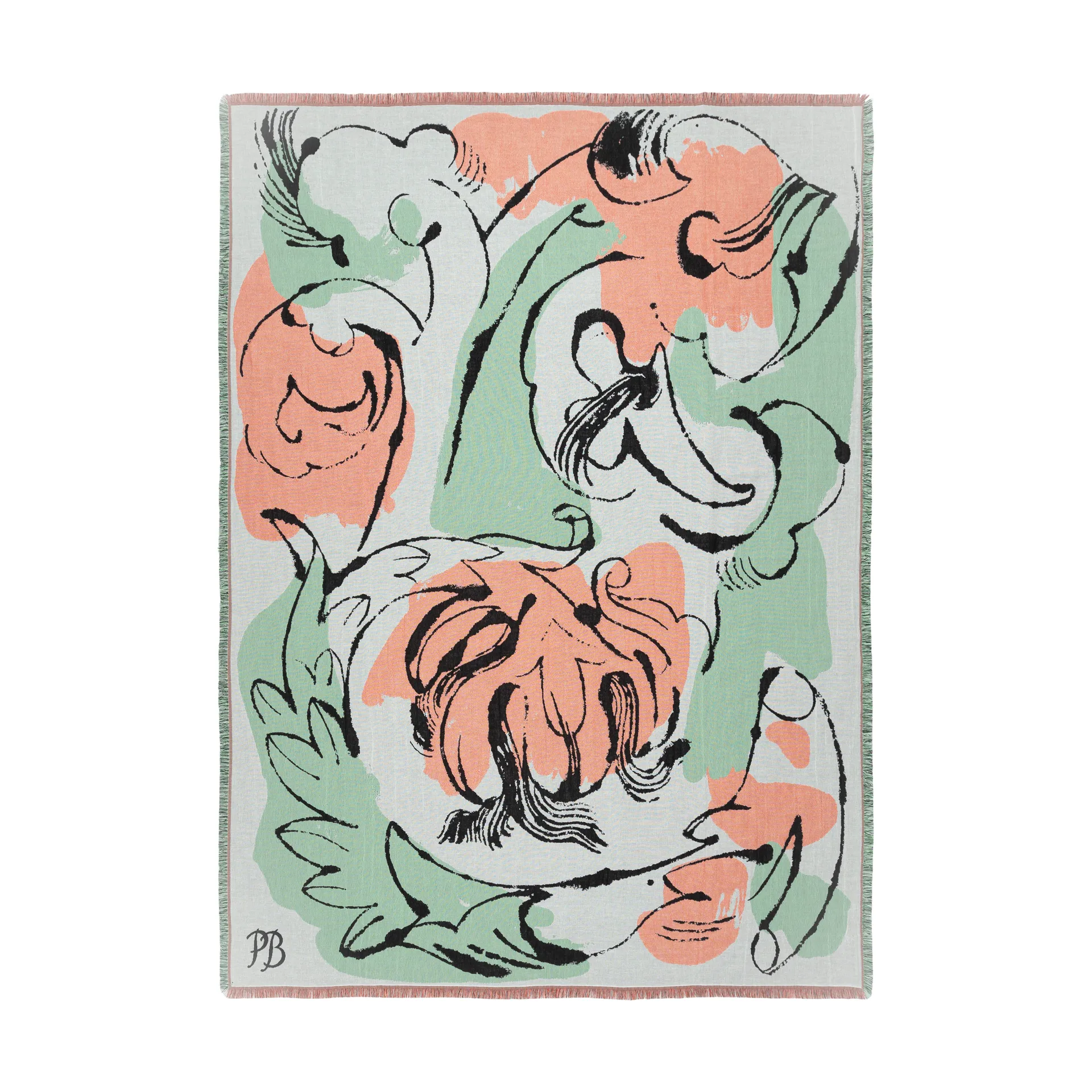 Vildstjälk pledd 130x180 cm, Offwhite-dark blue- orange-red Marimekko