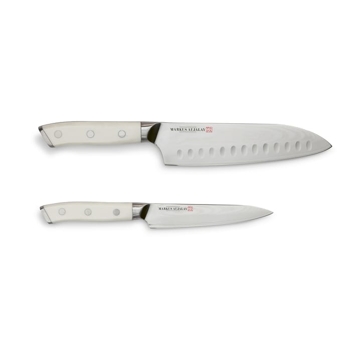 Markus Damaskus japansk knivsett - Japansk kokkekniv og skrellekniv - Markus Aujalay