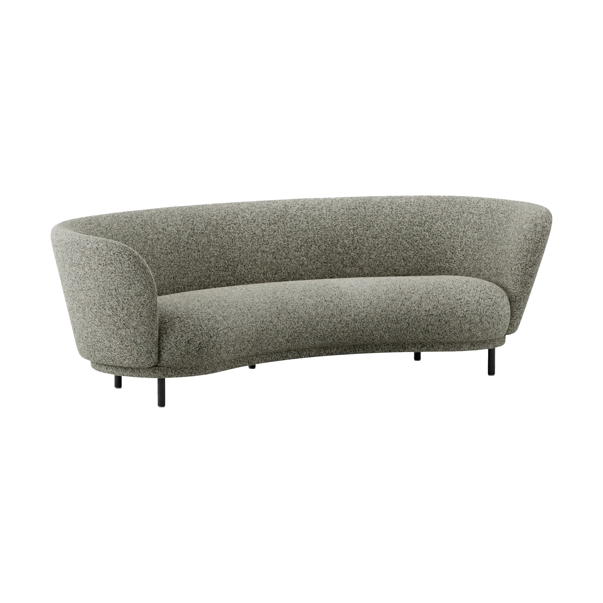 Dandy 3-seters sofa, Black oak - Kirkby Design, Spiral - 23 Monochrome Massproductions