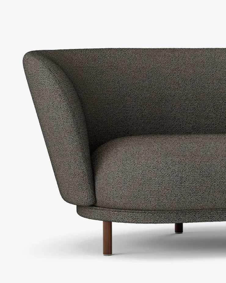 Dandy 4-seter sofa, Valnøtt-Sacho Safire 001 Massproductions