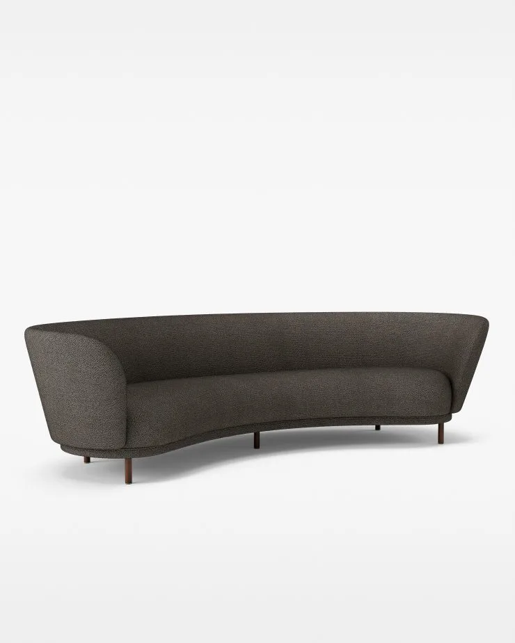 Dandy 4-seter sofa, Valnøtt-Sacho Safire 001 Massproductions