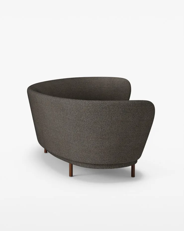 Dandy 4-seter sofa, Valnøtt-Sacho Safire 001 Massproductions