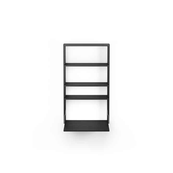 Gridlock – M1-A4-0-D vegghylle med skrivebord - Black stained Ash - Massproductions