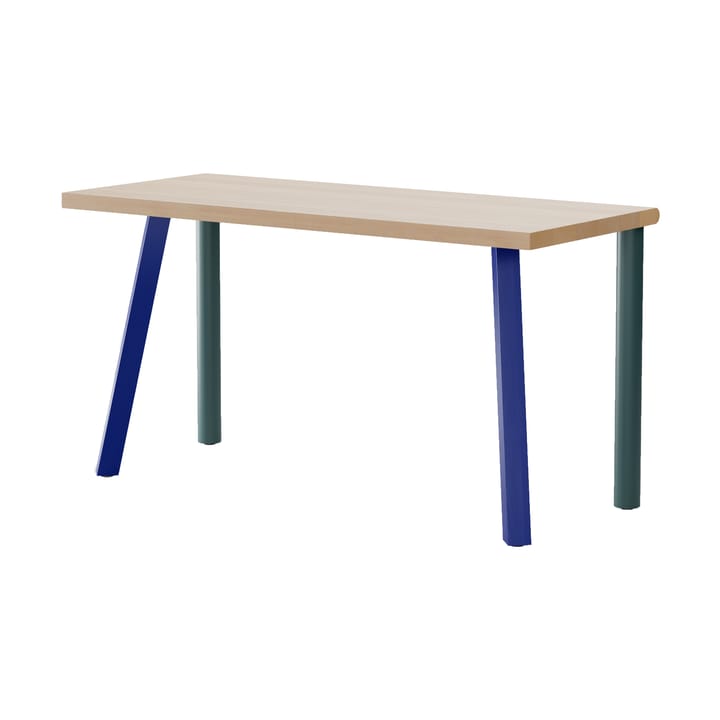 Homework skrivebord 140x60 cm - Bøk-blå/grønn - Massproductions