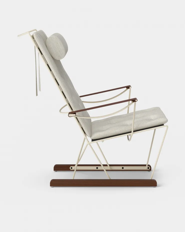 Spark Lounge Chair, ivory-valnøttbeiset bøk, Romo Ruskin Quill 7757/10 Massproductions
