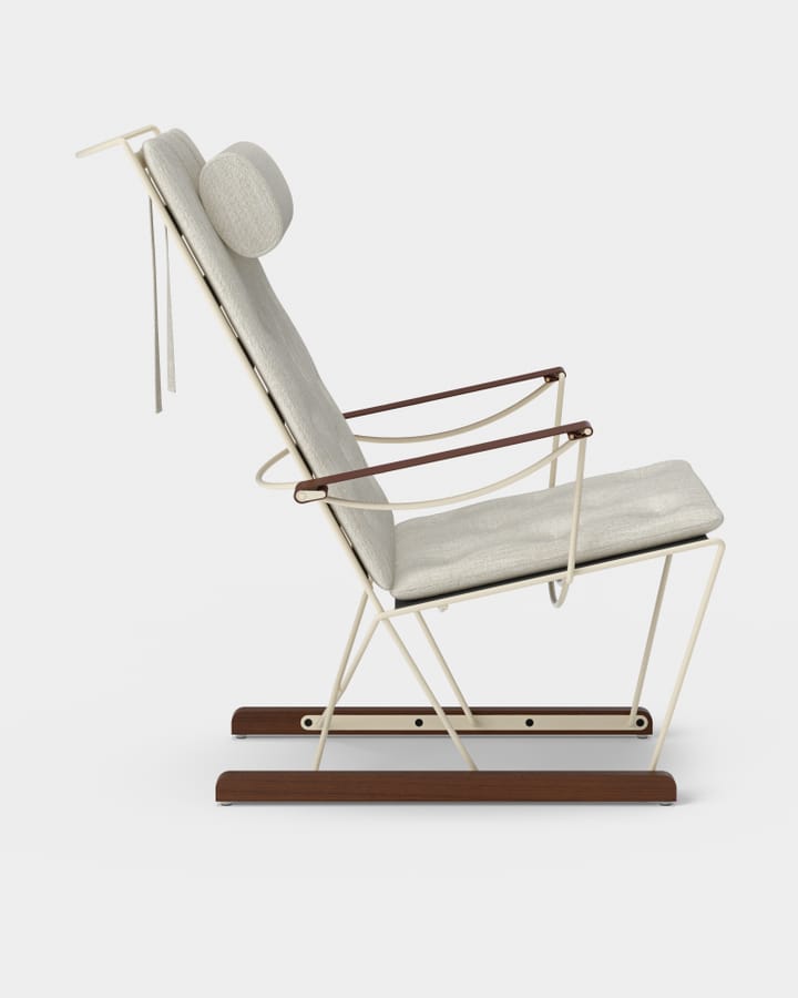 Spark Lounge Chair, ivory-valnøttbeiset bøk - Romo Ruskin Quill 7757/10 - Massproductions