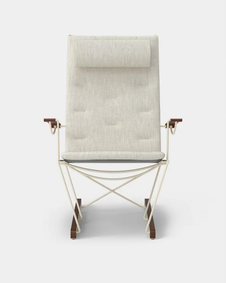 Spark Lounge Chair, ivory-valnøttbeiset bøk, Romo Ruskin Quill 7757/10 Massproductions