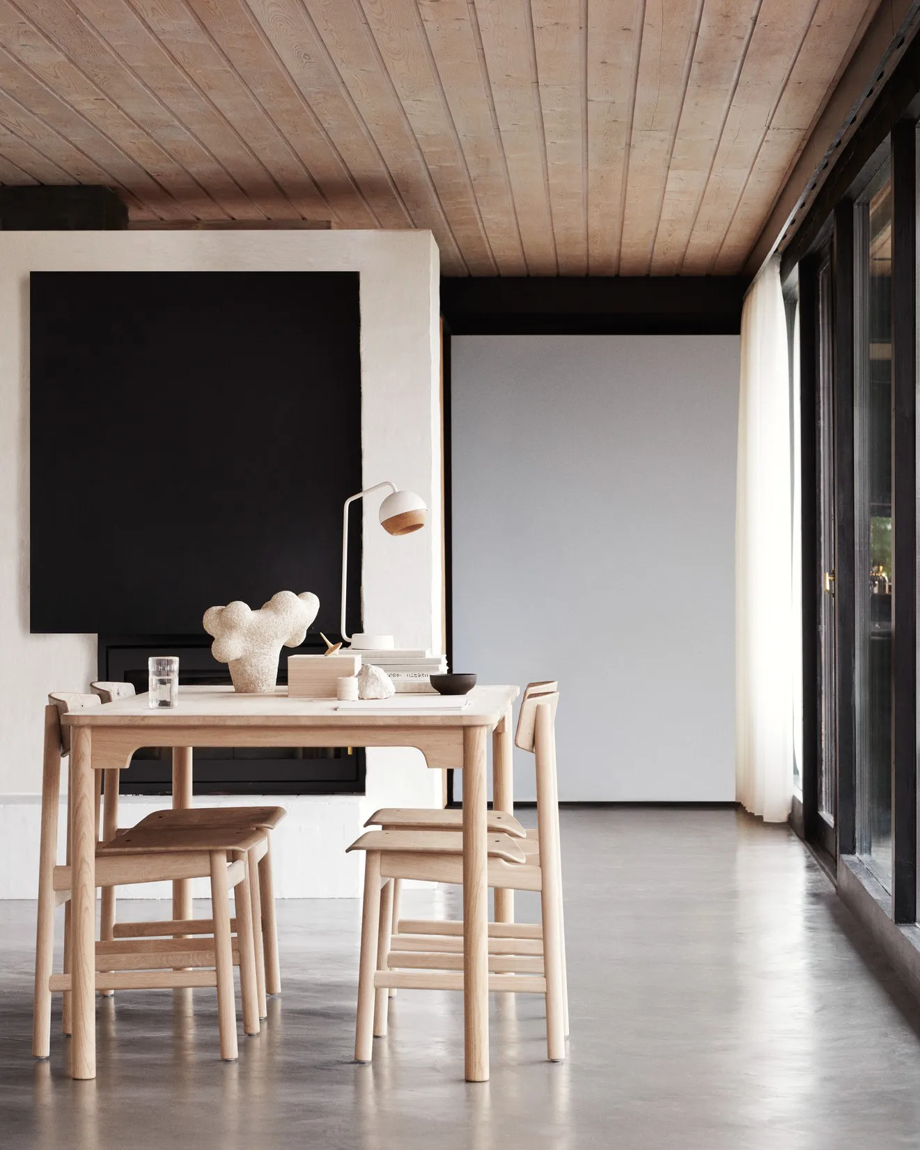 Conscious BM3162 stol, Soaped oak-coffee waste light Mater