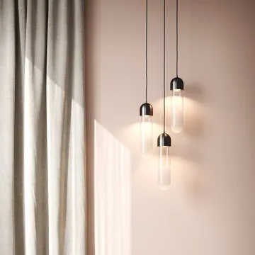 Firefly takpendel - Black, glass/sandblåst glasskjerm - Mater