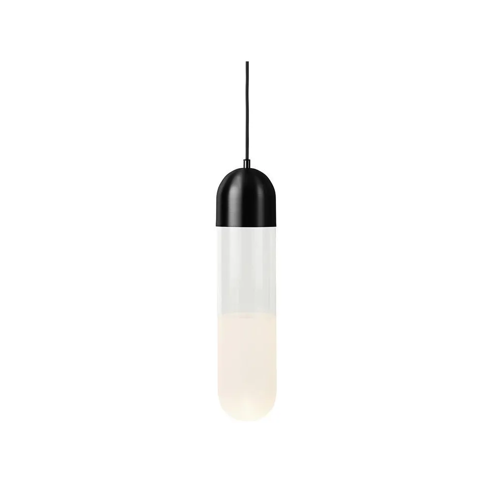 Firefly takpendel, Black, glass/sandblåst glasskjerm Mater