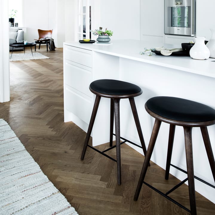 High stool barkrakk høy 74 cm - skinn svart, aluminiumsstativ - Mater