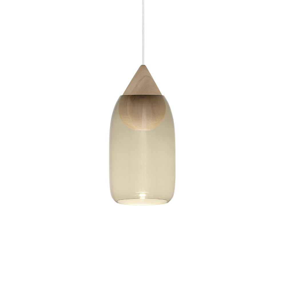 Bilde av Mater Liuku Drop takpendel Smoked glass mattlakkert lind