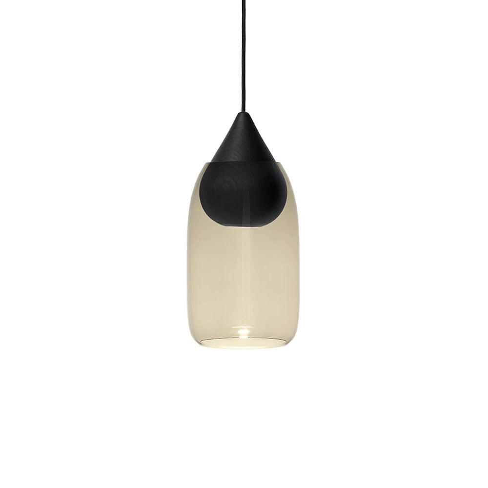 Bilde av Mater Liuku Drop takpendel Smoked glass sortlakkert lind