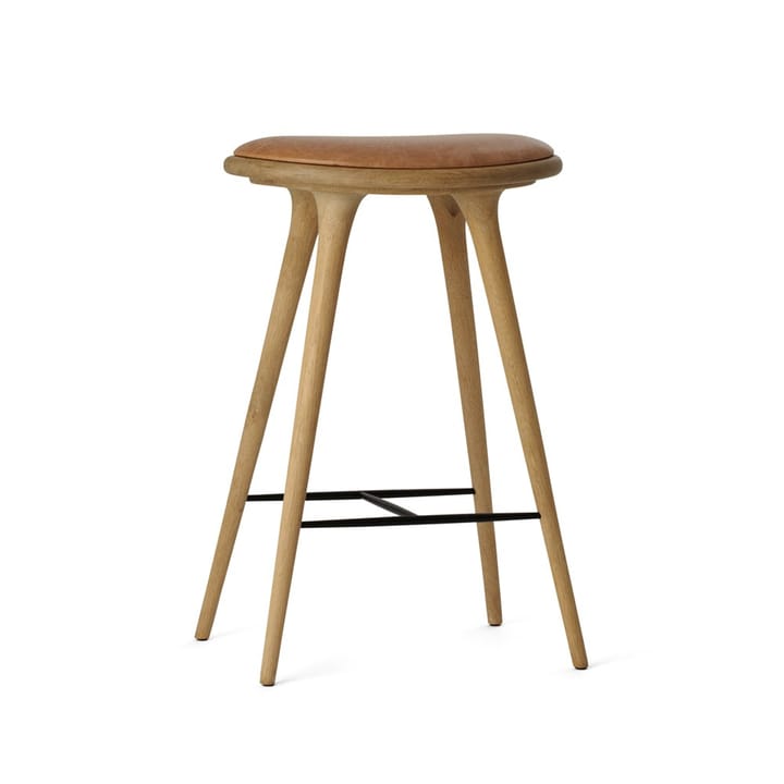 Mater high stool barkrakk lav 69 cm - skinn natur, såpet eikestativ - Mater