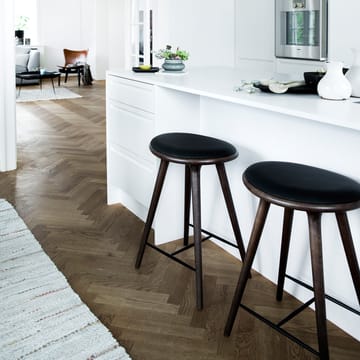 Mater high stool barkrakk lav 69 cm - skinn, svart, aluminiumsstativ - Mater