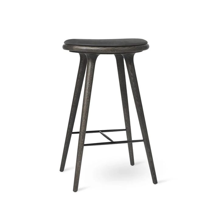 Mater high stool barkrakk lav 69 cm - skinn svart, sirka grey eik - Mater