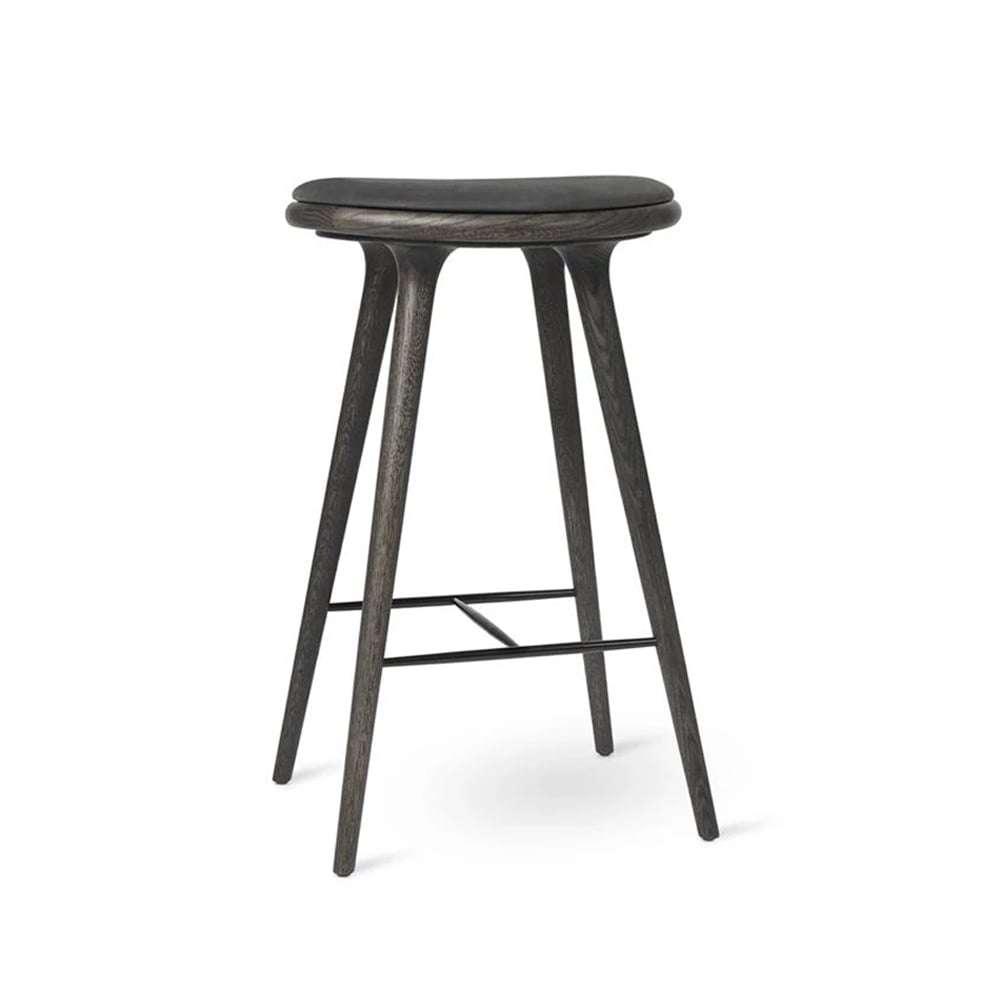 Bilde av Mater Mater high stool barkrakk lav 69 cm skinn svart sirka grey eik