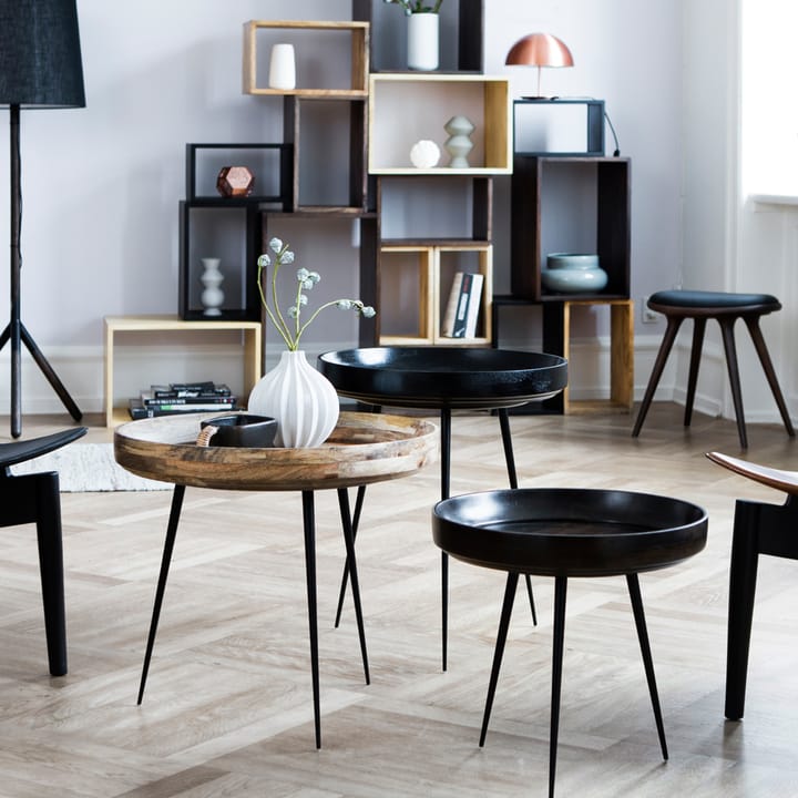 Mater krakk, Skinn, svart, aluminiumsstativ Mater