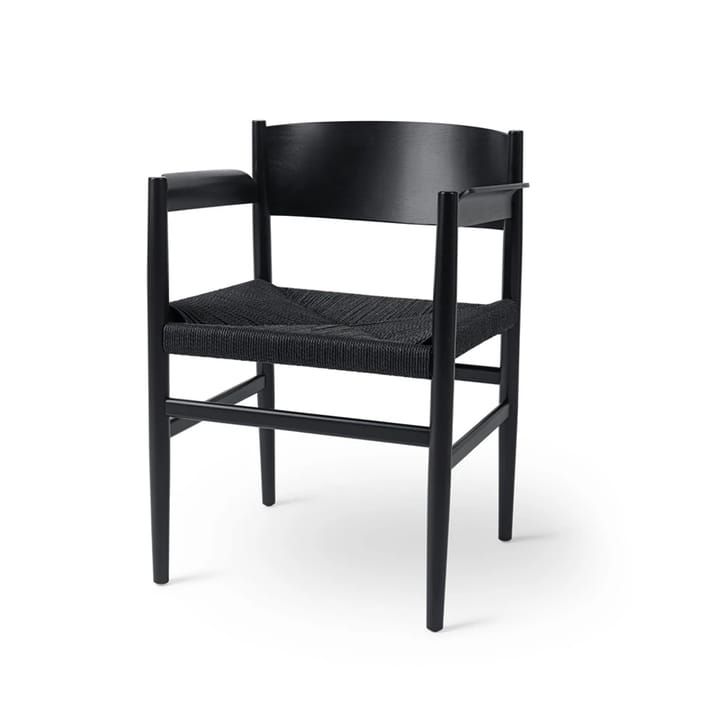 Nestor karmstol - bøk svartbeiset, svart sete - Mater