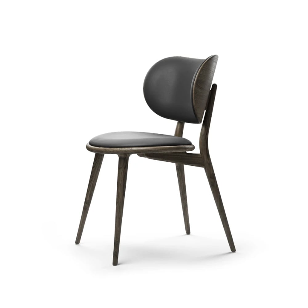 Mater The Dining Chair stol skinn svart, sirka grey eikestativ