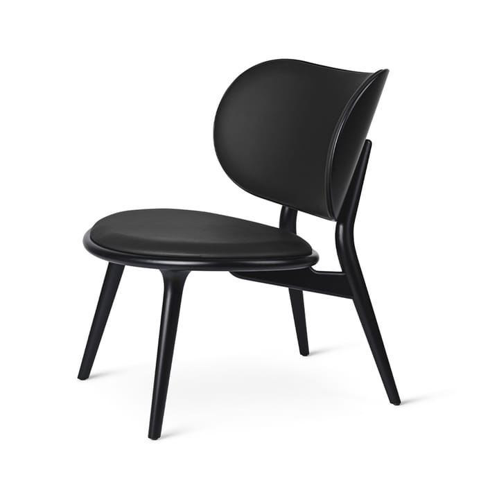 The Lounge Chair loungestol - skinn black, svartbeiset bøkestativ - Mater